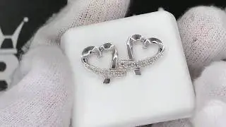 Heart Ribbon Diamond Earrings .05cttw 10K White Gold N15399