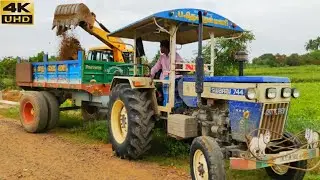 Swaraj 744 FE power plus tractor with fully loaded trolley | John Deere tractor power | CFV