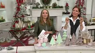 Set of 2 Slim Gingerbread Lace Trees by Valerie on QVC