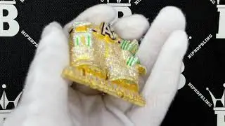 Gold All Pockets Full CZ Hip Hop Bling Iced Out Pendant | Bust Down Jewelry