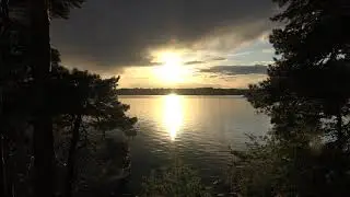 Green Screen Background a beautiful sunset from a terrace of a house by the water