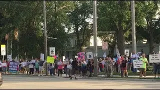 Protesters gather outside of Paul Ryan town hall, which wasn't open to public