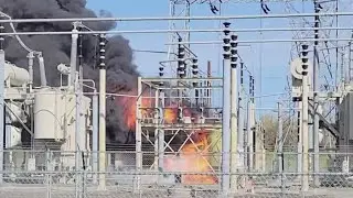 Crews battling fire at power station in Troutdale