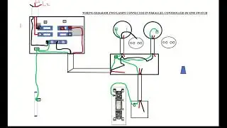 SINGLE PHASE 220V THREE WIRE SYSTEM  TWO LAMPS CONNECTED IN PARALLEL AND CONTROLLED BY A SINGLE POLE