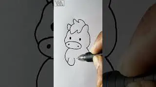 Very Easy! Cute Horse Drawing || Simple Drawing Ideas || #shorts #drawing #video