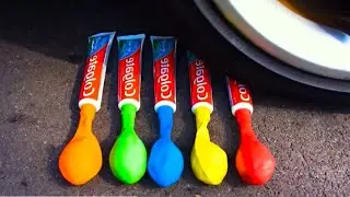 Slow Motion 4k: Car vs Toothpaste Colgate and Coca Cola, Toy Planes, Hair Gel