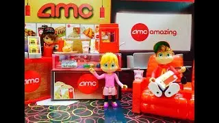 MiWorld AMC Movie Theatre Set and CHIPMUNKS TOYS Buy Food!