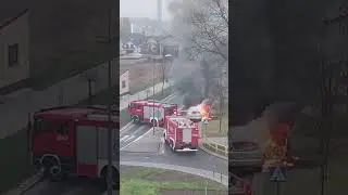 Niebezpieczny pożar auta w #Zambrów - #zambrow