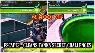 [2 Secret Challenges] Escape? and Cleanse Tanks - 20,000 Free XP - New Secret Gnome Quests Fortnite