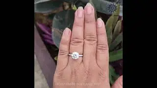 2CT Round Moissanite Claw Prong Pave Set Ring, Moissanite Engagement 14K White Gold Wedding Ring