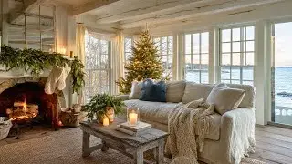Cozy Coastal Cabin 🌊 Cozy Cabin Ambience with Ocean Sounds & Fire Crackle for Ultimate Relaxation