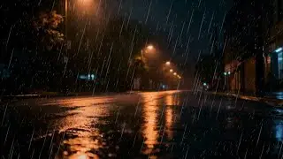 Heavy Rain Beneath a Quiet Night Sky Road for Total Calm | Subtle Thunder ASMR