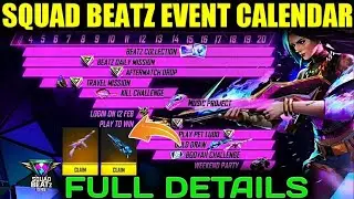 Calendar of SQUAD BEATZ Free Fire | Free Fire SQUAD BEATZ Event All Items Review | New Event FF 🔥
