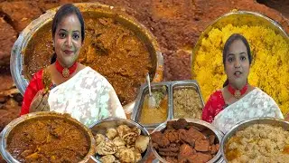 Eating Show In Rice Ceremony - @mutton kosha | Pulao | Fish Fry | Kulcha | Paneer | Potol er Dorma