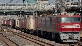 【4K高画質】【好積載】JR貨物EH500形31号機〔仙貨〕＋コキ20両が大宮駅4番線を通過するシーン（3064レ・仙貨A148・コンテナ輸送）2026.1.11