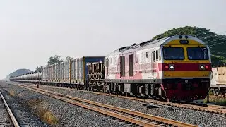 หายากมาก! ขบวนด่วนดำ 633 พ่วงรถคอนเทนเนอร์ | Hitachi 4519 | สถานีรถไฟนครสวรรค์
