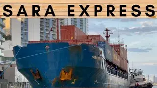 CARGO SHIP ON THE MIAMI RIVER THE SARA EXPRESS // Island flow ships