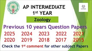 AP inter 1st Year Zoology 2025 to 2015 - 10 years previous year Question Papers IPE Andhra Inter