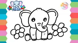 Draw and Color a Cute Elephant! 🐘 | Easy Elephant Drawing for Kids