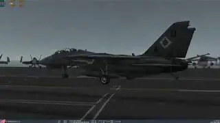 DCS F-14B Tomcat ICLS carrier landing [3rd wire]