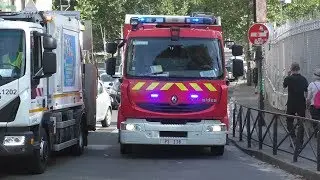 Fire brigade Paris Responding code 3   Sapeurs Pompiers Paris urgence BSPP