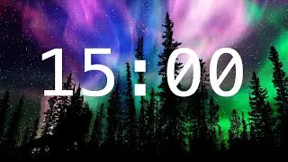 15 Minute Countdown Timer with Alarm | Calming Music |  Fantasy Sky