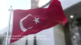 Turkey flag with 3d effect blowing in the wind 3D Flag V2 long