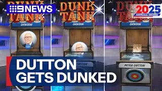 'This is a big one': Peter Dutton gets dunked in Nine's dunk tank | 2025 Federal Election