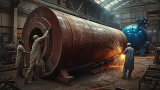 Incredible Process! How a Local Shop Built a Giant Air Compressor From One Metal Sheet