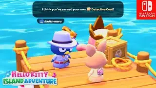 Hello Kitty Island Adventure SWITCH: Badtz Maru Detective! Find gears - Quest Fish Noir