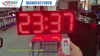 PUUSLED outdoor digital clock waterproof LED timing sign countdown timer with RF remote controller