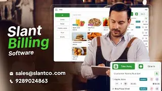 Pos Billing Machine with Slant Billing Software|Restaurant Pos Machine Using Tablet + Printer|