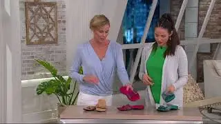 Vionic Orthotic Leather Slide Sandals - Santos on QVC