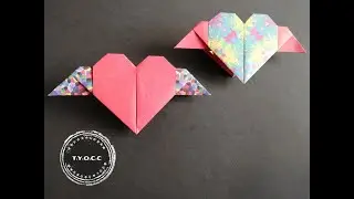 EASY AND FUN TO MAKE ORIGAMI FLYING HEART/EEN EENVOUDIGE EN LEUK TE MAKEN ORIGAMI VLIEGENDE HART