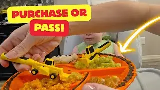 Toddler Mealtime Made Fun 🚜 | Constructive Eating Plate & Utensil Set Review