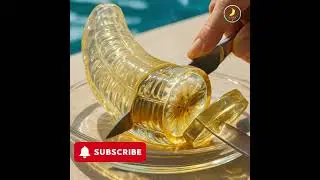 A stunning glass banana sculpture, . 🍌✨ #viral #satisfying#banana #asmr #asmrbanana#glassbanana