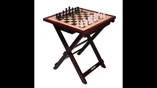 KD Sports Chess Table Chess Set Folding Game Board Wooden Handmade Full Size Table 29 Inch
