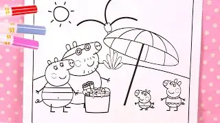 Coloriage Peppa Pig Coloring Book Plage