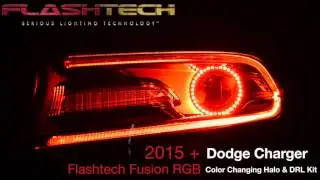FLASHTECH LIGHTING DODGE CHARGER V.3 FUSION COLOR CHANGE LED HALO AND DRL HEADLIGHT KIT 2015 -2023
