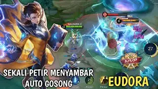 GILAKK! EUDORA DAMAGE BRUTAL PARAH SEKALI ULTI 1 PER 1 MUSUH GOSONG AUTO BALIK BASE GRATIS - MLBB