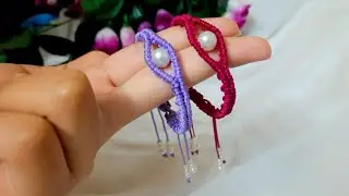 DIY Stylish Bracelet Tutorial 💜💕|Easy training step by step🧵