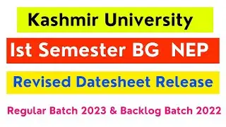 BG Ist Semester Revised Datesheet Released | Check Full Datesheet Here