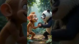 Jungle  me Bandar aur Panda #animations#cartoon #aivideo #aicartoonvideo #funny