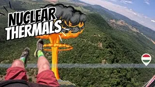Descent maneuver practice in nuclear thermals &ndash; Paragliding over Egri Castle Set - GX017214