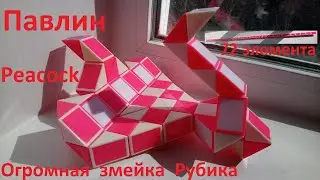 Огромная змейка Рубика (72 элемента)! Как собрать павлина (peacock) из змейки Рубика)