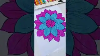 Disney flower 💜💙 Amazing Sketch #shortsfeed #viralshorts #painting #shorts