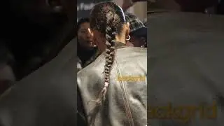 Bella Hadid greets fans at Costes with Palestinian flag in Paris