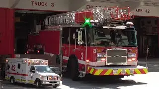 Chicago Fire Department Truck 3 & Ambulance 42 Responding