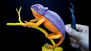 How To Carve Gecko From Carrot and Sweet Potato | Animals Vegetable Carving Art