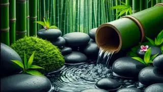 Gentle Night Piano with Flowing Water Sounds🎋Soothing Sleep Music